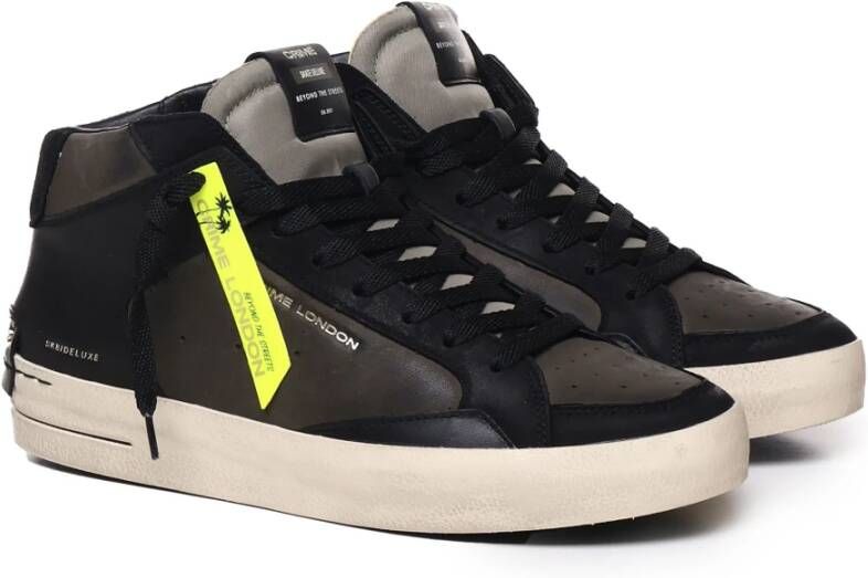 Crime London Zwarte hoge sneakers met bandzool Black Heren