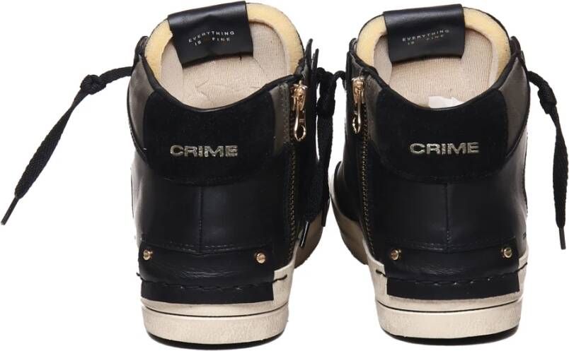 Crime London Zwarte hoge sneakers met bandzool Black Heren