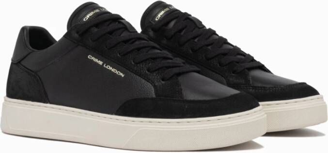 Crime London Zwarte leren Eclipse Sneakers Black Heren