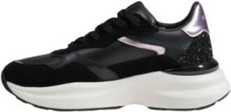 Crime London Zwarte Leren Sneaker Dames Collectie Black Dames