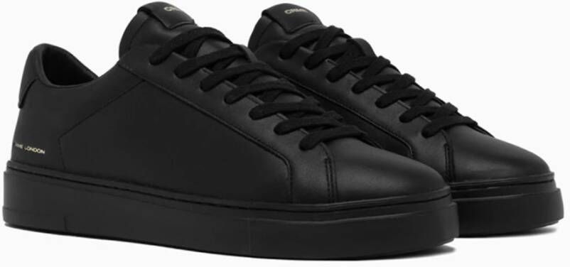 Crime London Zwarte Leren Sneakers Hoge Kwaliteit Black Heren