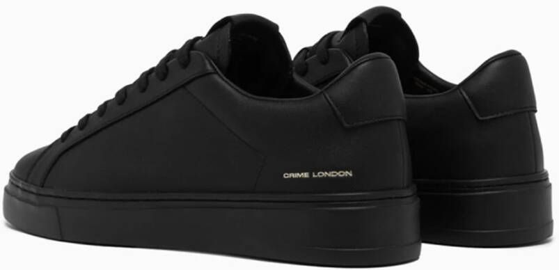 Crime London Zwarte Leren Sneakers Hoge Kwaliteit Black Heren