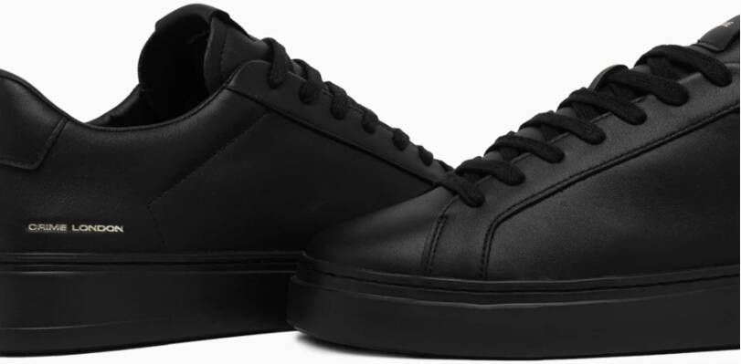 Crime London Zwarte Leren Sneakers Hoge Kwaliteit Black Heren