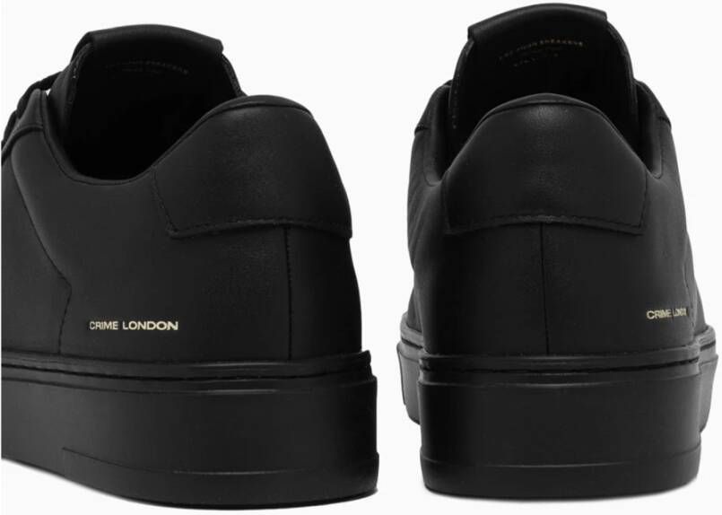 Crime London Zwarte Leren Sneakers Hoge Kwaliteit Black Heren