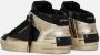 Crime London Zwarte leren sneakers met platinadetails Black Dames - Thumbnail 3