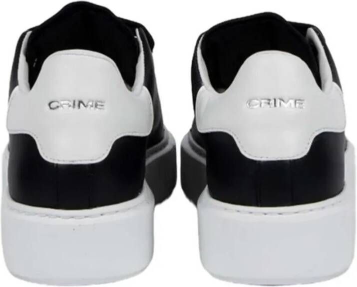 Crime London Zwarte Leren Sneakers met Rubberen Zool Black Dames