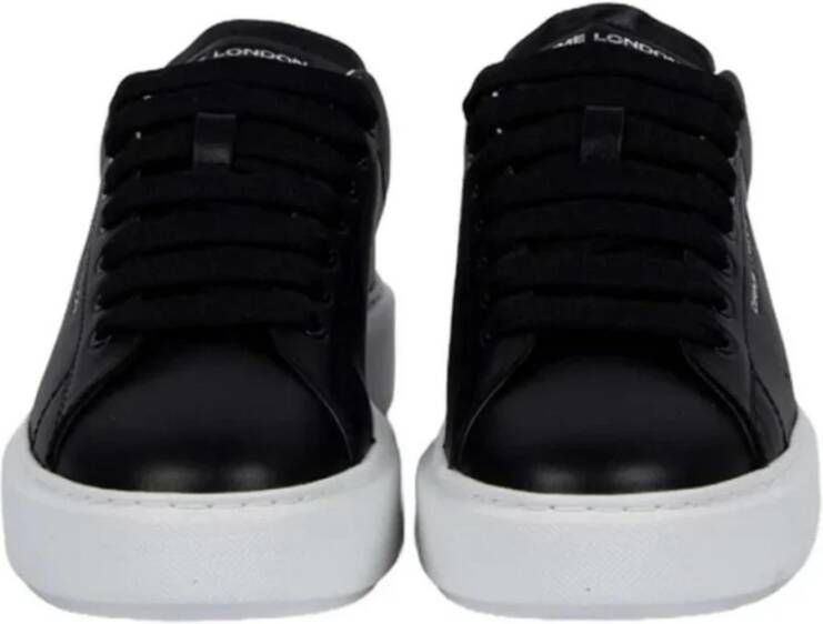 Crime London Zwarte Leren Sneakers met Rubberen Zool Black Dames