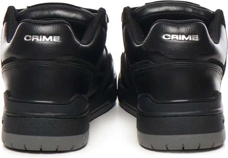 Crime London Zwarte Leren Sneakers met Rubberen Zool Black Heren