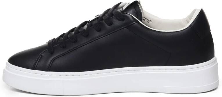 Crime London Zwarte Leren Sneakers met Witte Zool Black Heren