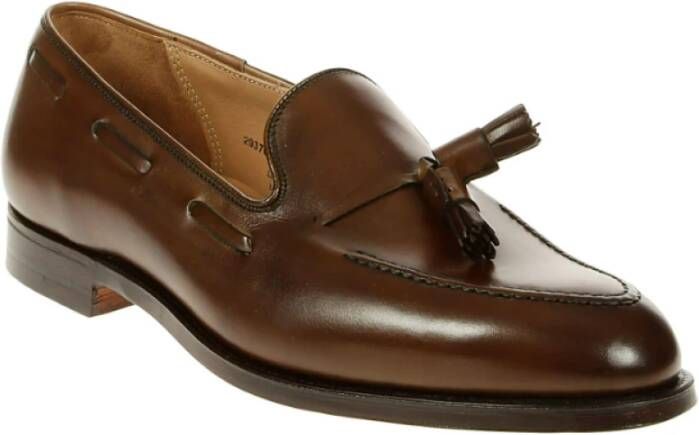 Crockett & Jones Bruin leren mocassin met kwastdetail Brown Heren