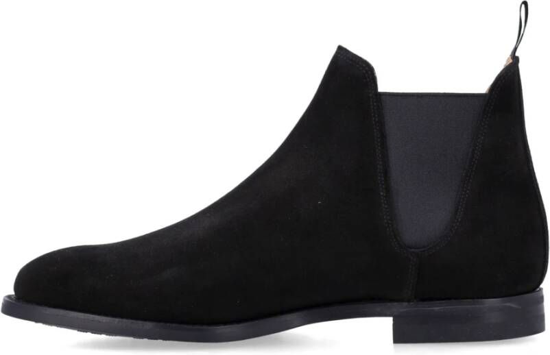 Crockett & Jones Zwarte Chelsea-laarzen met 'V'-elastiek Black Heren