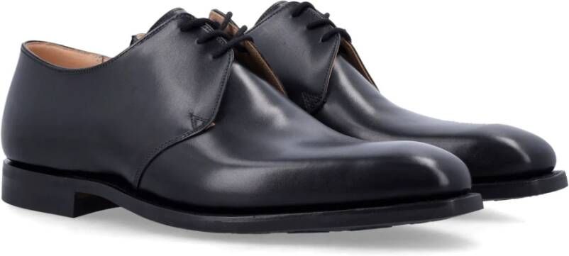 Crockett & Jones Zwarte Gesloten Derby Schoenen Aw24 Black Heren