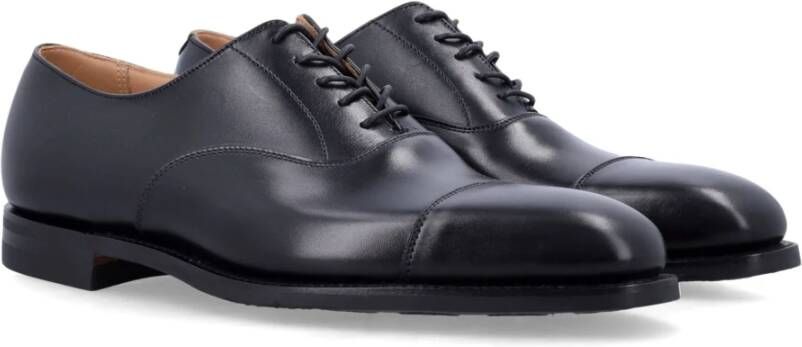 Crockett & Jones Zwarte Gesloten Teen Oxford Schoenen Black Heren