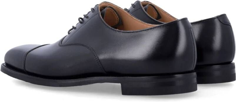 Crockett & Jones Zwarte Gesloten Teen Oxford Schoenen Black Heren