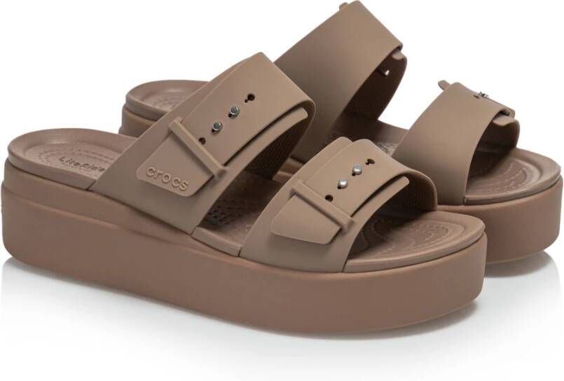 Crocs Bruine Brooklyn Buckle Dames Sandalen Brown Dames