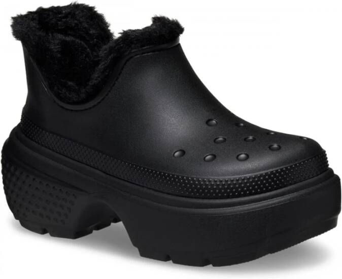 Crocs Chunky Shorty Laarzen met Harige Voering Black Dames