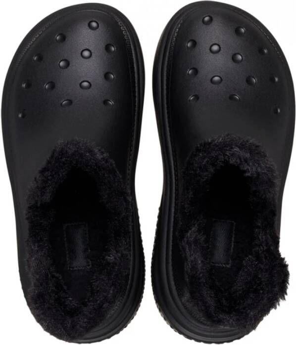 Crocs Chunky Shorty Laarzen met Harige Voering Black Dames