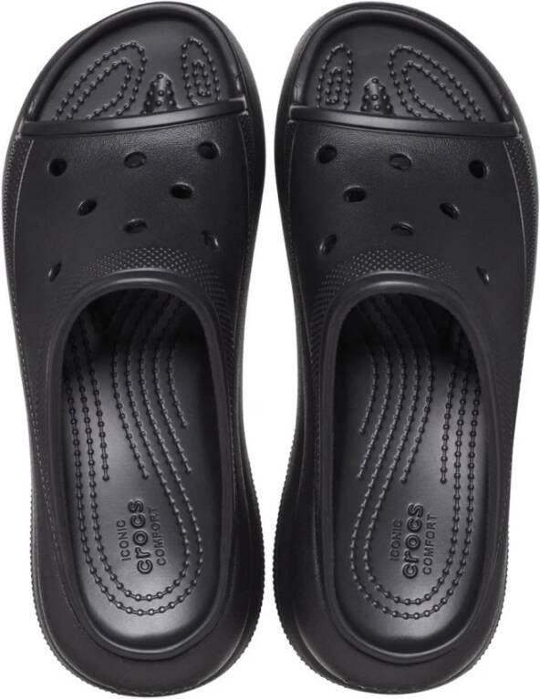 Crocs Classic Crush Ciabatta Sandal Black Dames