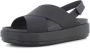 Crocs Brooklyn Luxe Cross Strap 209407-060 Vrouwen Zwart Sandalen - Thumbnail 6