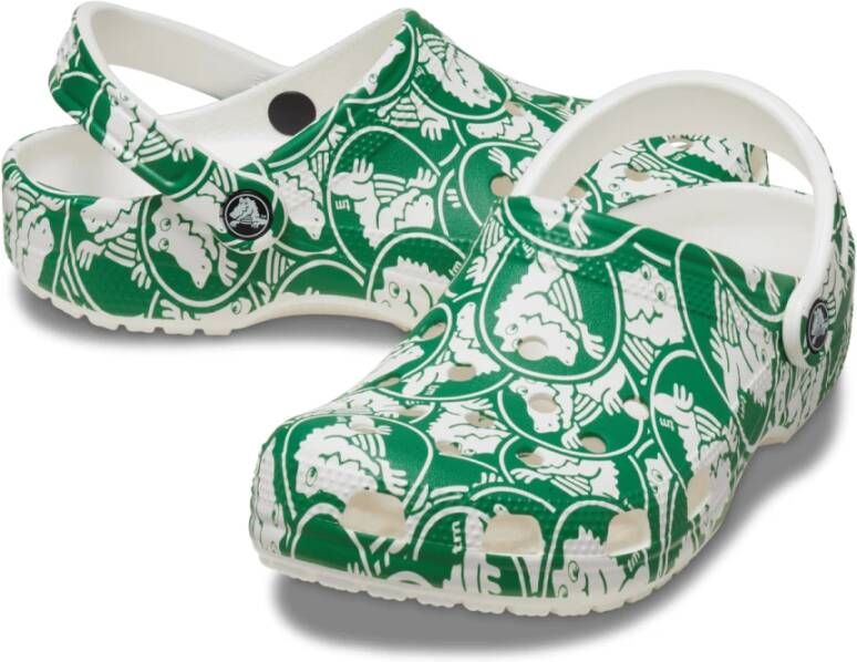 Crocs Gedrukte Classic Duke Klompen Groen Green Heren