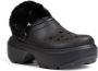 Crocs Zwarte gevoerde Stomp klomp met bont Black - Thumbnail 11