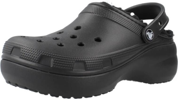 Crocs Klassieke Plateau Gevoerde Klompen Black Dames