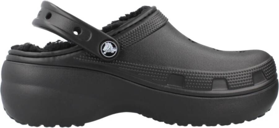 Crocs Klassieke Plateau Gevoerde Klompen Black Dames