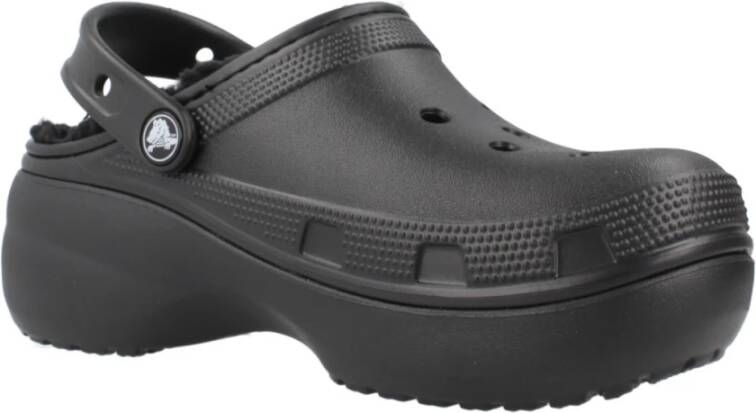 Crocs Klassieke Plateau Gevoerde Klompen Black Dames