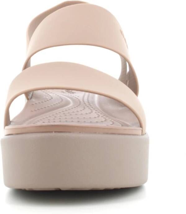 Crocs Lage Sleehak Sandalen voor Vrouwen Beige Dames