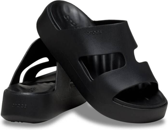 Crocs Platform H-Strap Sandalen voor Getaway Black Dames