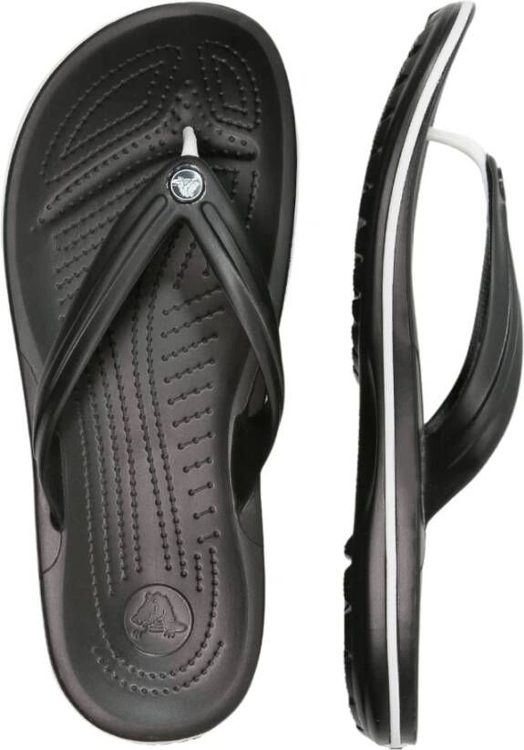 Crocs Sportieve Gestreepte Flip Sandaal met Logo Versiering Black Heren