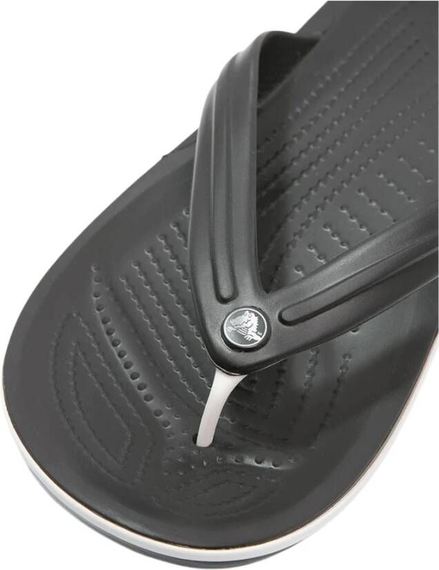 Crocs Sportieve Gestreepte Flip Sandaal met Logo Versiering Black Heren