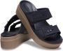 Crocs Brooklyn Buckle Low Wedge Sandalen Blauw Vrouw - Thumbnail 3