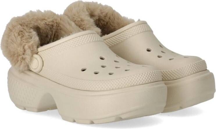 Crocs Stomp Gevoerd Stucco Klomp Beige Dames