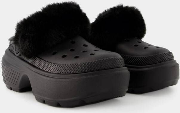 Crocs Stomp Lined Slides Zwart Black Dames