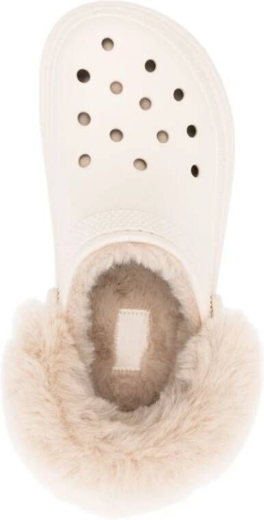 Crocs Witte Gevoerde Klomp Sandalen White Dames