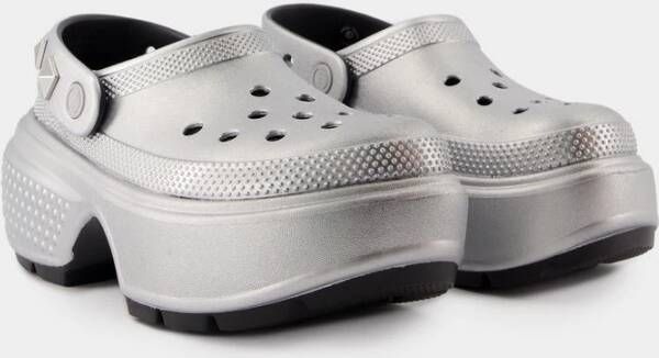 Crocs Zilver Synthetische Stomp Sandalen Gray Dames