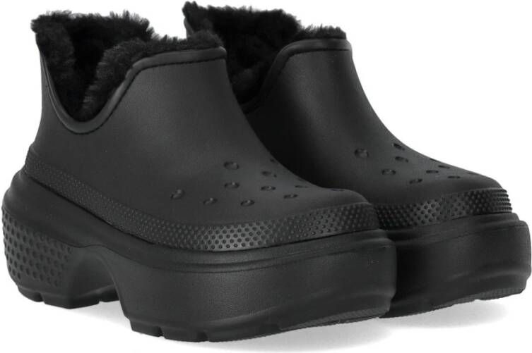 Crocs Zwarte Bootie met Warme Voering Black Dames