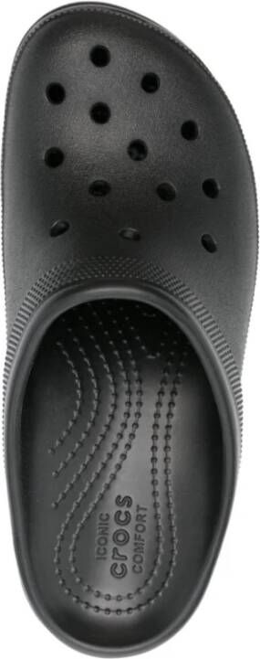 Crocs Zwarte geperforeerde sandalen met hoge hak Black Dames