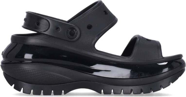 Crocs Zwarte Mega Crush Sandaal met 61mm Hak Black Dames