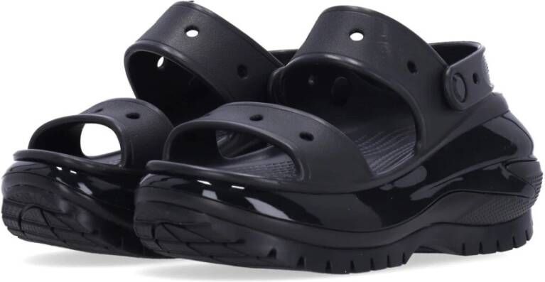 Crocs Zwarte Mega Crush Sandaal met 61mm Hak Black Dames