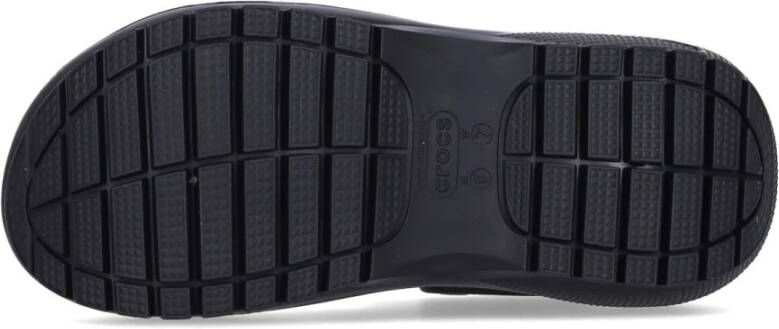 Crocs Zwarte Mega Crush Sandaal met 61mm Hak Black Dames