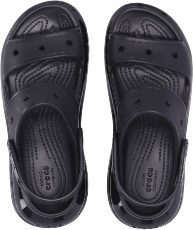 Crocs Zwarte Mega Crush Sandaal met 61mm Hak Black Dames