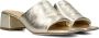 Ctwlk. Gouden leren slippers met blokhak Yellow Dames - Thumbnail 9