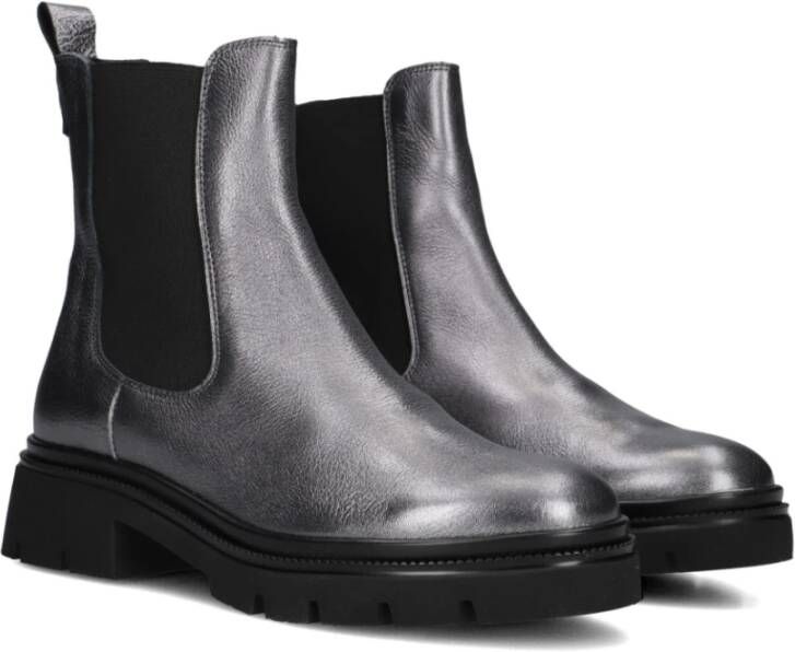 Ctwlk. Metallic Leren Chelsea Boots Felvis Black Dames