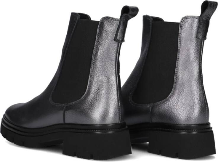 Ctwlk. Metallic Leren Chelsea Boots Felvis Black Dames