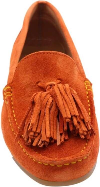 Ctwlk. Stijlvolle Alencon Loafers voor Vrouwen Orange Dames