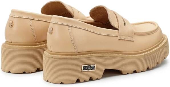 Cult Beige leren loafers Beige Dames