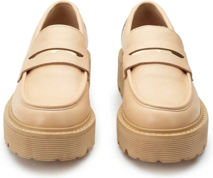 Cult Beige leren loafers Beige Dames