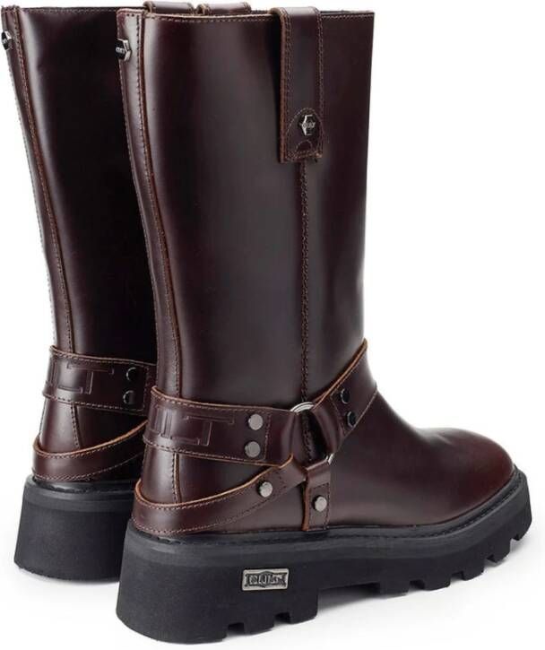 Cult Bikerlaarzen Bruin Leer Enkel Brown Dames